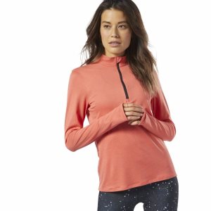 Reebok Running Essentials Quarter-Zip Top Sweatshirt Damen - Rosa - DE 287-NHK